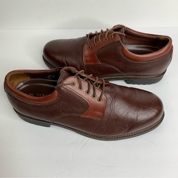 Neil M. 2 Tone Brown Oxford Pebble Leather Lace Removable Insole Shoes Size 12E3 main image 6